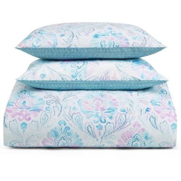 WHIM by Martha Stewart Collection Reversible 3-PC. Watercolor Damask-Print King - Picture 2 of 3
